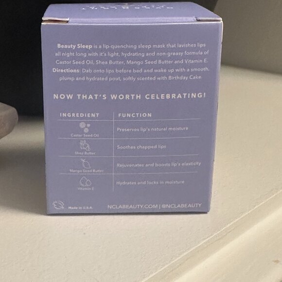 BNIB NCLA Beauty Sleep Overnight Lip Mask - Birthday Cake - Picture 3 of 3